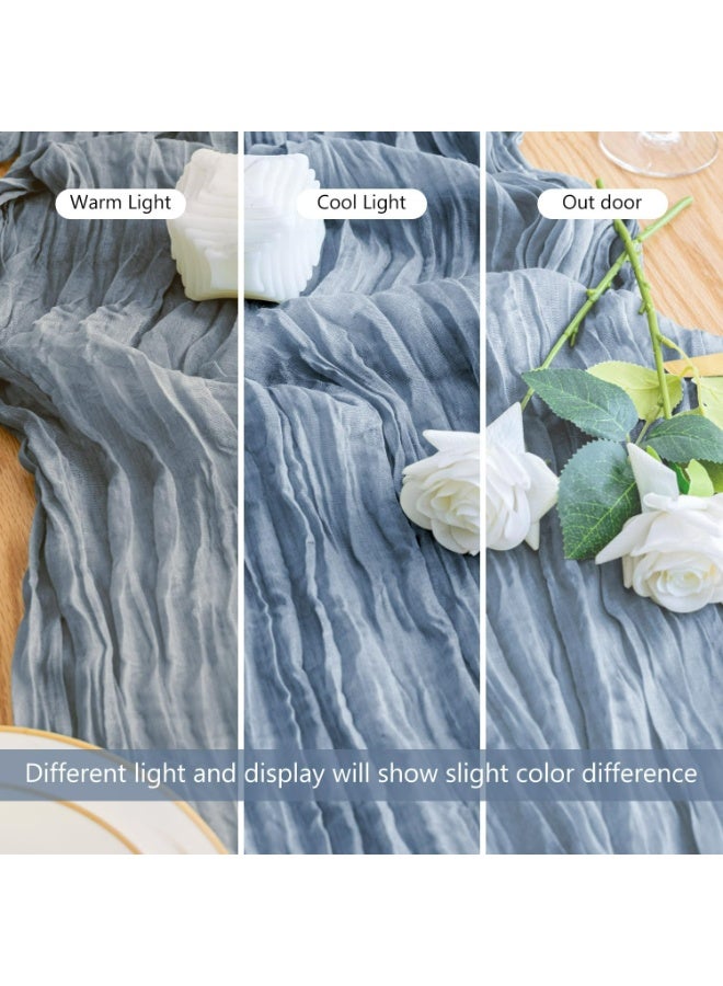 TAYRAN Tulle tablecloth, cotton tulle tablecloth, bohemian style decorative tablecloth, table centerpiece, 90x400 cm, suitable for wedding, baby shower, tea party and other tulle table decoration - Image 5