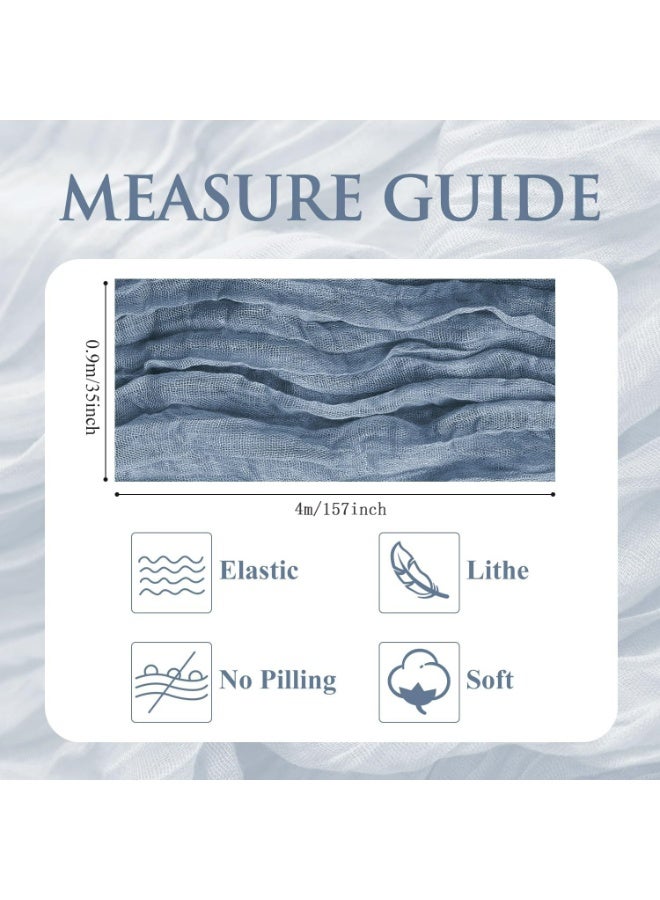 TAYRAN Tulle tablecloth, cotton tulle tablecloth, bohemian style decorative tablecloth, table centerpiece, 90x400 cm, suitable for wedding, baby shower, tea party and other tulle table decoration - Image 2