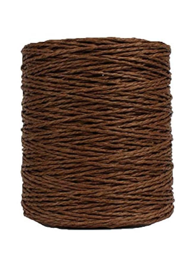 Generic Natural Cotton Raffia Yarn Coffee Crochet Summer Sun Hat Yarn,Beach Bag Yarn,Rayon Raffia Crochet Yarn,Crochet Straw Knit Yarn,Knitting Materials,280 Meters/306 Yards  - Image 1
