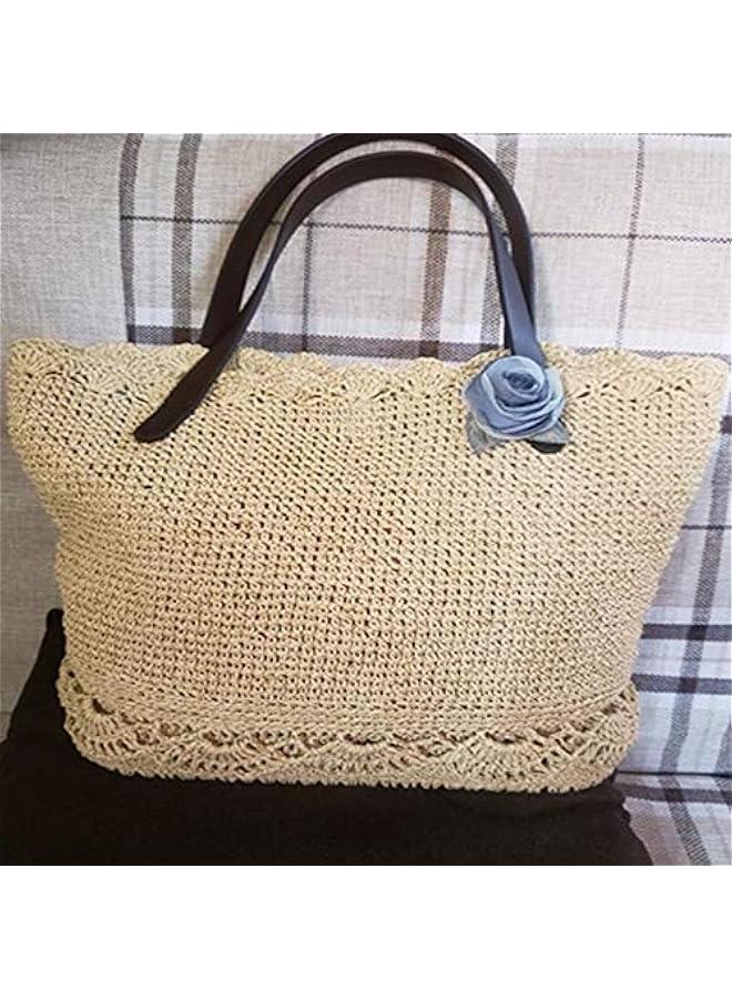 Generic Natural Cotton Raffia Yarn Coffee Crochet Summer Sun Hat Yarn,Beach Bag Yarn,Rayon Raffia Crochet Yarn,Crochet Straw Knit Yarn,Knitting Materials,280 Meters/306 Yards  - Image 4