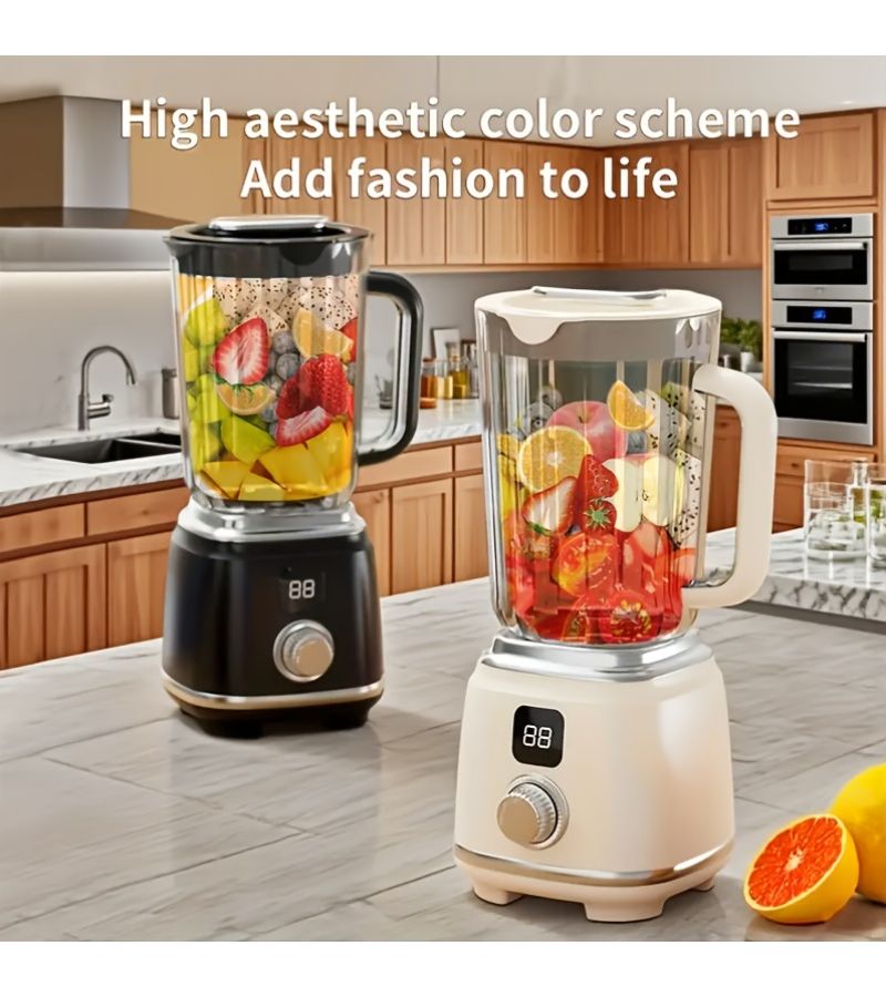7.4V Portable Rechargeable Juicer And Ice Crusher With Digital Display Black Easy To Clean Compact Home Fruit Juicer For Smoothies Milkshakes Fresh Juice Office Travel - Image 3