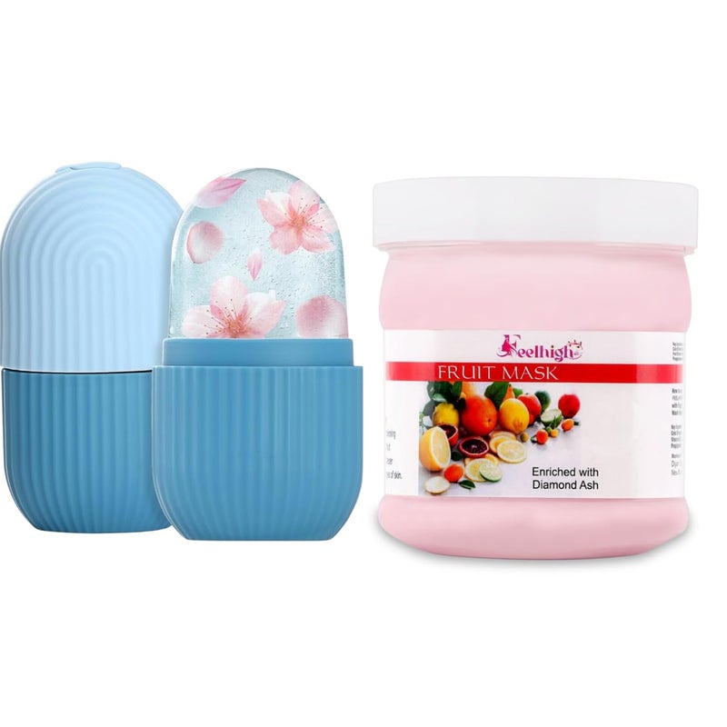 Feelhigh Acne Pimple Spot Removal Combo Face Ice Roller 10gm And Fruit Face Pack 500ml Enriched with Fruit Extract For Clear SmootherFree Skin All Skin Types - Image 1
