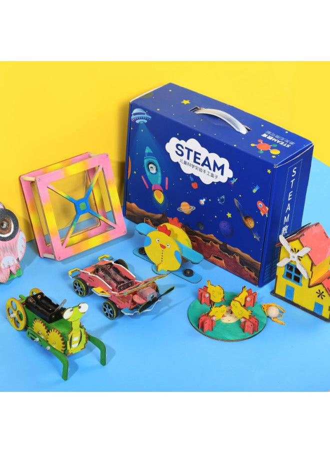 Generic - Children's Science Experimental Suit 1-6 Grade Primary School Students Suit Science And Technology Small Production Kindergarten Suit Science And Education Diy-Specifications:Wooden Science 3-5 Years Old B (trial Version) Comes With Color Box Packaging - Image 1