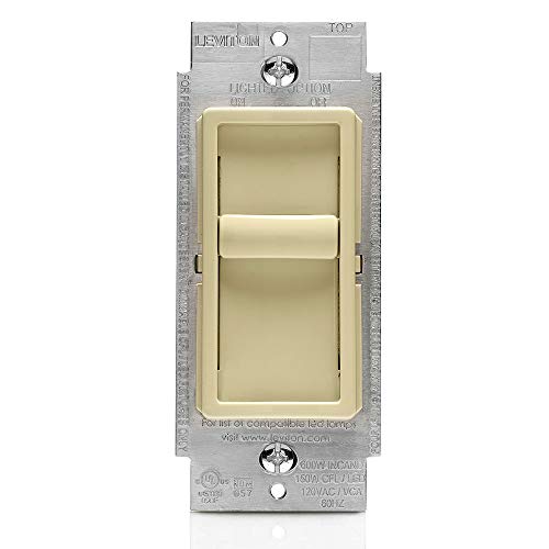 Leviton SureSlide Dimmer Switch for Dimmable LED, Halogen and Incandescent Bulbs, 6672-1LI, Ivory - Image 1