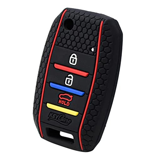 KMH - Soft Silicone Key Cover Compatible for Kia Settos 3 Button Smart Key (Black) - Image 4
