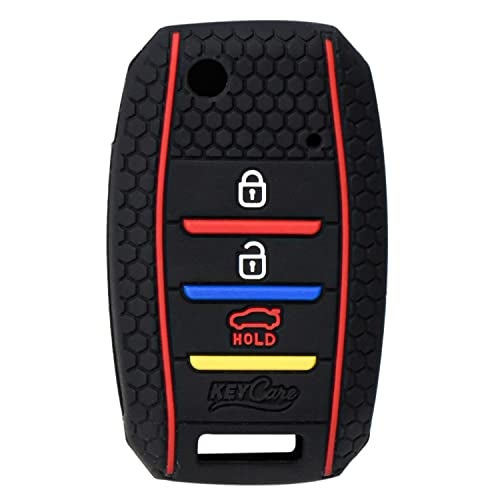 KMH - Soft Silicone Key Cover Compatible for Kia Settos 3 Button Smart Key (Black) - Image 2