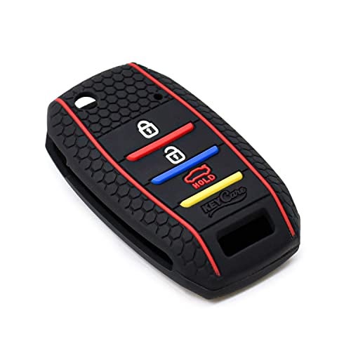 KMH - Soft Silicone Key Cover Compatible for Kia Settos 3 Button Smart Key (Black) - Image 1