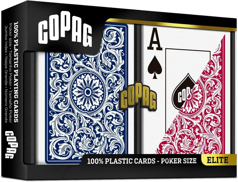 Copag Poker Size Jumbo Index 1546 Playing Cards Set (Blue and Red) - Image 2