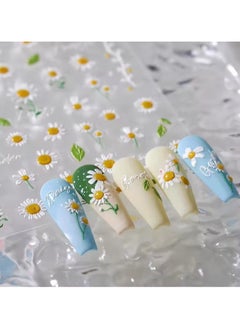Goolsky Living Daisy Green Leaf Dried Flower Bowknot Butterfly Plant Petal Adhesive Nail Art Decoration Stickers Spring Manicure Decals  - Image 5
