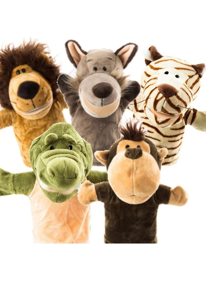 BETTERLINE Animal Hand Puppets Set for Kids & Adults - 12.5" Premium Quality Soft Plush Toys with Movable Mouths - Perfect for Storytelling, Teaching, Preschool, Role-Play - Durable, Vibrant, Educational Puppets  - Image 1