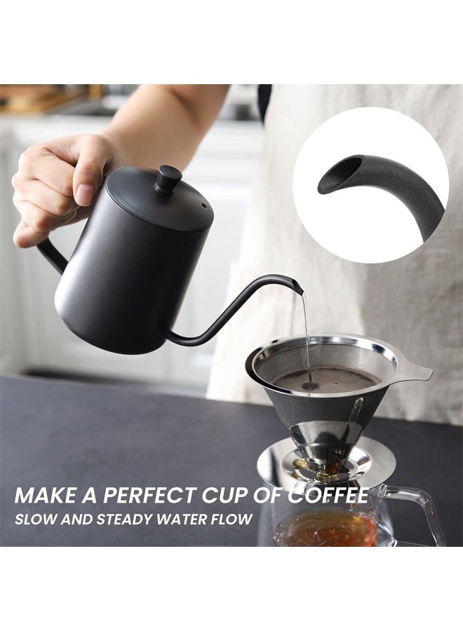 Precision Pour Over Coffee Kettle 350ml Stainless Steel Gooseneck Tea Kettle Black - Image 3