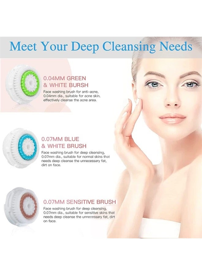 Replacement Compatible with Facial Cleansing Brush Head, Facial Cleansing Brush Head for Clogged and Enlarged Pores (4 Pack,Mutilcolor)