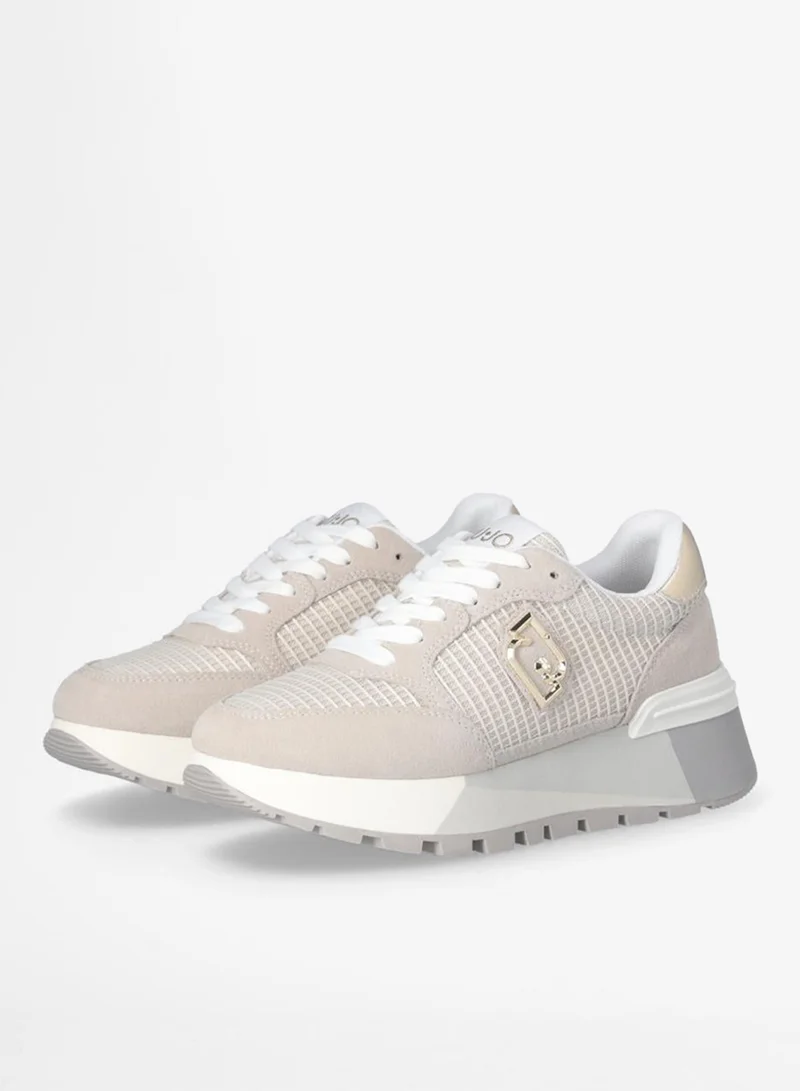 ليو جو أحذية رياضية بكعب منصة من الشمواه والشبك