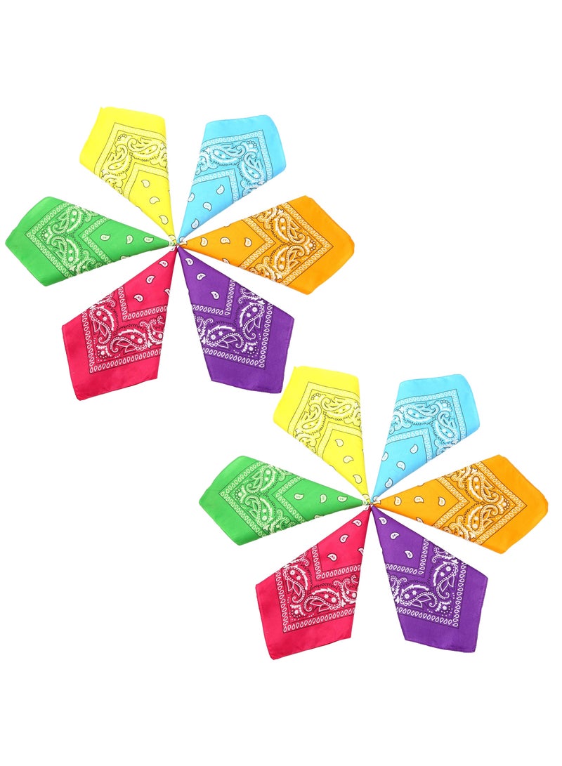 Sweet seven 12-Pack Assorted Neon Bandanas for Men - Bulk Party Bandanas 55x55cm - Image 1