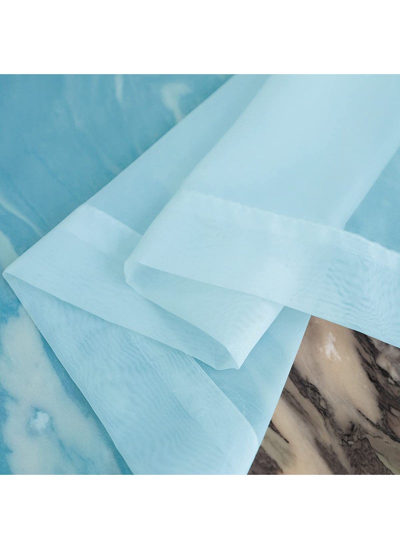 L&TEC Window Lake Blue Sheer Curtains 60 Inches Width 72 Inches Long 2 Panels Sheer Curtains Clear Curtains Basic Rod Pocket Panel for Home Living Room Bedroom Kids Room Yard Patio Parlor Sliding  - Image 5