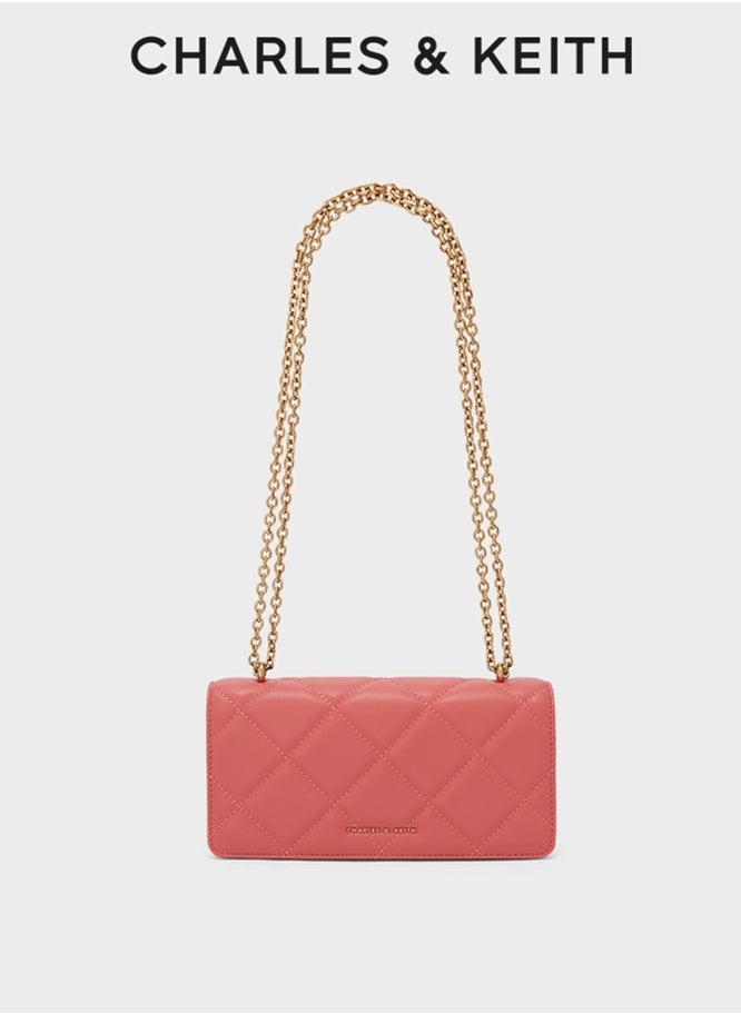 Charles & Keith Paffuto Chain Handle Furry Long Wallet 