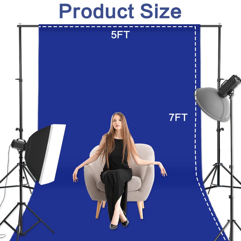GFCC 5x7FT Royal Blue Backdrop Background Blue Photo Background Photography Backdrop for Photoshoot Screen for Video Recording Picture - Image 3