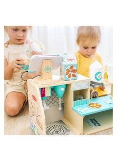 Melissa & Doug Melissa & Doug Wooden Café Barista Coffee Shop (35 Pieces) - Childs Toy Coffee Shop, Pretend Play Kitchen Sets For Kids Ages 3+ - FSC-Certified Materials  - Image 2