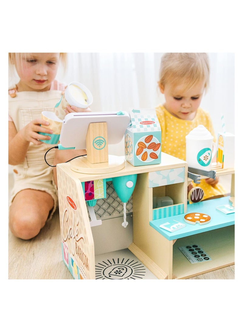 Melissa & Doug Wooden Café Barista Coffee Shop (35 Pieces) - Childs Toy Coffee Shop, Pretend Play Kitchen Sets For Kids Ages 3+ - FSC-Certified Materials - Image 2