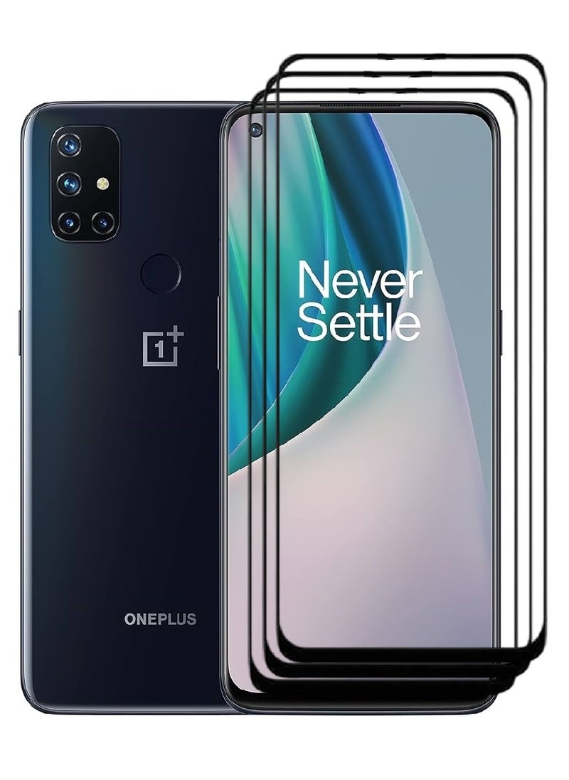 AINA 3 Pieces Tempered Glass Screen Protector 5D Designed For OnePlus Nord N10 5G Full Glue Edge to Edge Full Screen Coverage And Bubble Free - Image 1