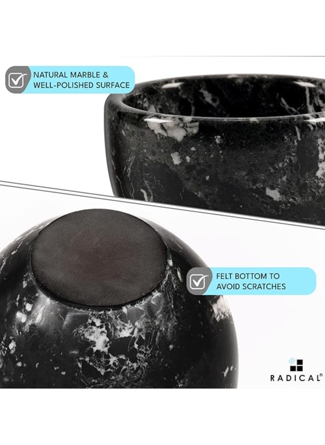 RADICALn Radicaln Multipurpose Bowl 3'' Inches Black Handmade Bowl - Marble Bowl For Jewellery, Small Items, Barber Supplies & Bathroom Accessories  - Image 3
