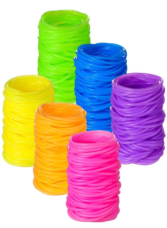 Sratte 300 Pcs 80s Silicone Jelly Bracelets Bulk Rubber Bracelets Portable Silicone Bands Lightweight Wristband Bangle Hair Ties Women men Accessories Party Favor - Image 1