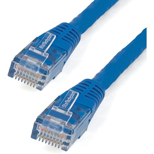 StarTech.com 20ft CAT6 Ethernet Cable - Blue CAT 6 Gigabit Ethernet Wire -650MHz 100W PoE++ RJ45 UTP Molded Category 6 Network/Patch Cord w/Strain Relief/Fluke Tested UL/TIA Certified (C6PATCH20BL) - Image 1