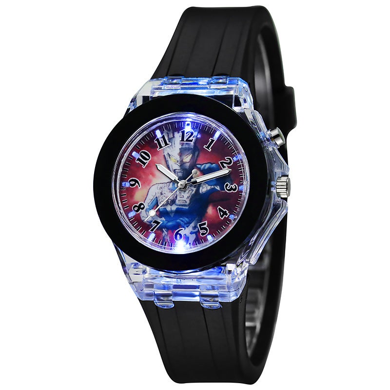 Kids Cartoon Watch Silicone LED Glow Black Cero 
