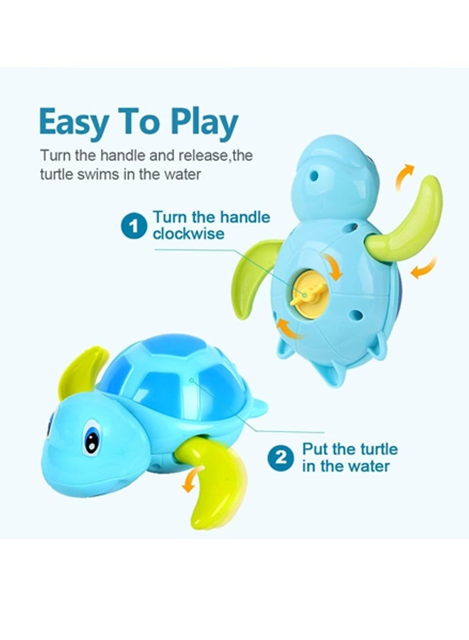 Bath Toys for Toddlers 1 2 3 4 5 Years Old,Pool Toys for Kids,Baby Funny Wind Up Swimming Turtle Bath Toy,Cute Floating Bathtub Water Toys,Gift for Preschool Child Boys Girls (3 Pcs) - Image 5