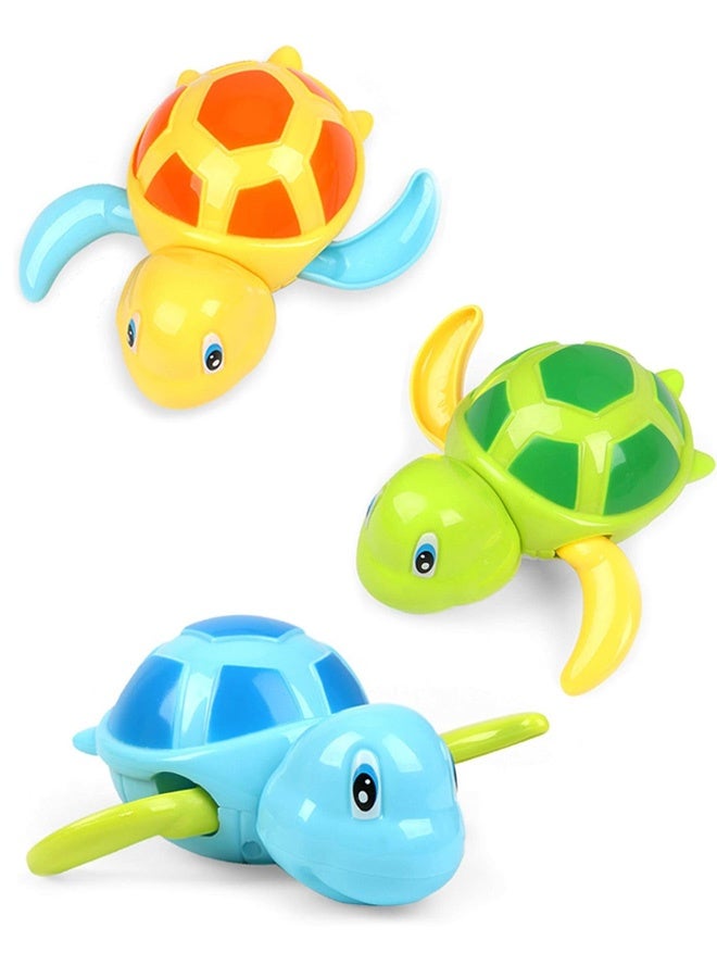 Bath Toys for Toddlers 1 2 3 4 5 Years Old,Pool Toys for Kids,Baby Funny Wind Up Swimming Turtle Bath Toy,Cute Floating Bathtub Water Toys,Gift for Preschool Child Boys Girls (3 Pcs) - Image 1