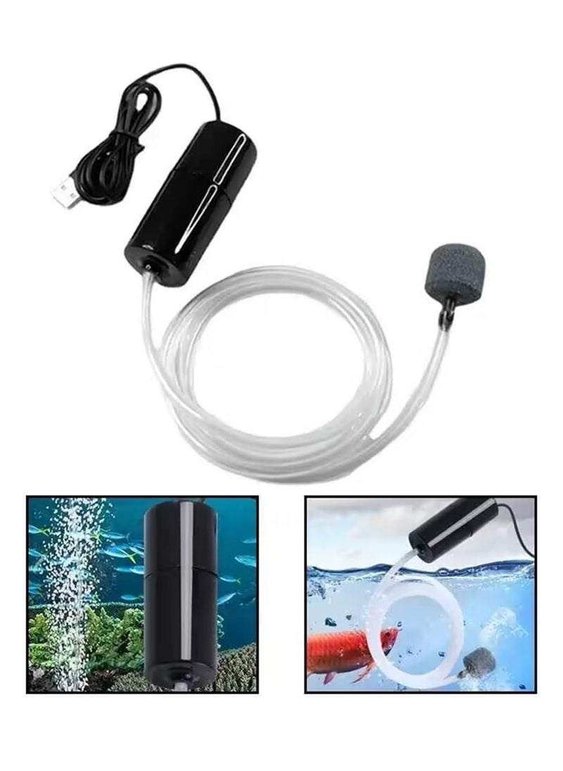 Air Pump Small Silent Portable Aquarium Oxygen Machine With USB Rechargeable Port
