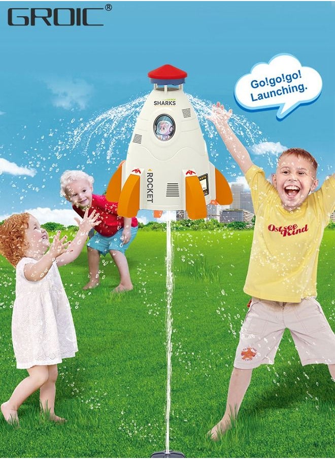 GROIC - Rocket Toy Water Rocket Discovery Toy, Outdoor Yard Sprinkler Toy Rocket Sprinkler Summer Toy, Rocket Launcher Kit, Learning and Childhood Development Toy STEM Educational Water Toys - Image 1
