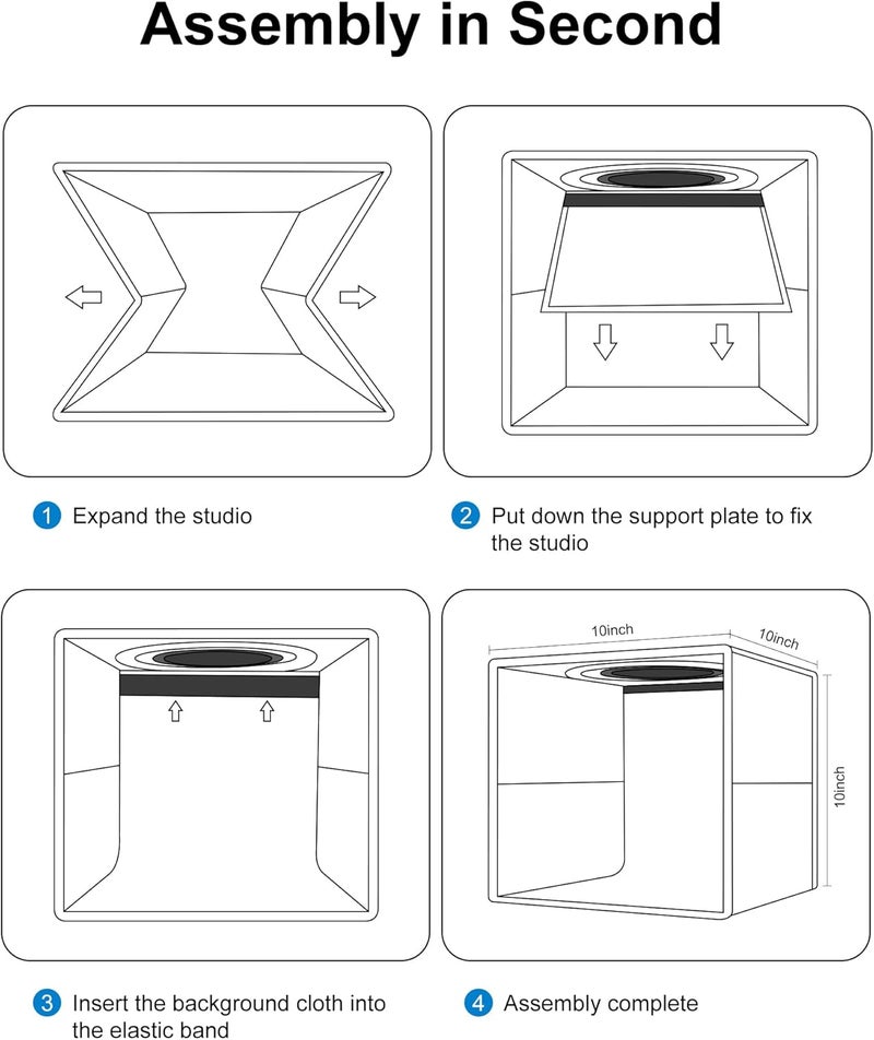 PULUZ Mini Photo Studio Light Box, Photo Shooting Tent kit, Portable Folding Photography Light Tent with CRI >95 104pcs LED Light & 6 Kinds Double-Sided Color Backgrounds for Small Size Products - Image 5