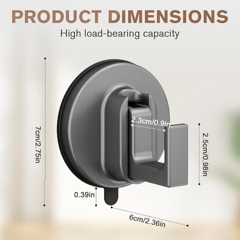 خطاف إكليل الشفاط الرمادي 6 قطع، معلق بدون حفر للمنشفة ورداء الحمام، ديكورات الخريف وعيد الميلاد - Image 4
