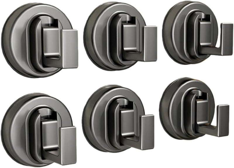 خطاف إكليل الشفاط الرمادي 6 قطع، معلق بدون حفر للمنشفة ورداء الحمام، ديكورات الخريف وعيد الميلاد - Image 1