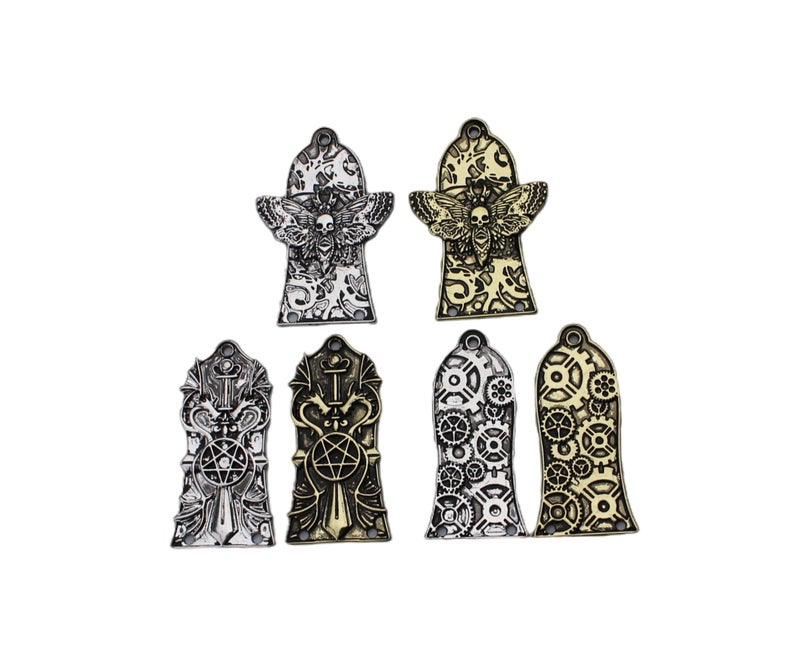 Guyker 1 Pcs Guitar Head Cover 3 Holes, Zinc alloy Guitar Truss Rod Cover for GIB LP Style Guitar Accessories Parts, JA3003, Ancient Gold - Image 3