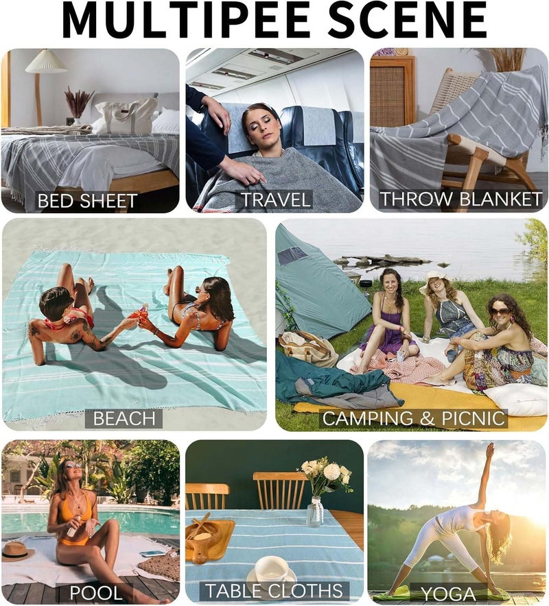 180x180 cm Oversized Beach Towel - Lightweight Cotton Quick Dry Towel for Beach, Bath, Pool, Gym, and Yoga - Image 5