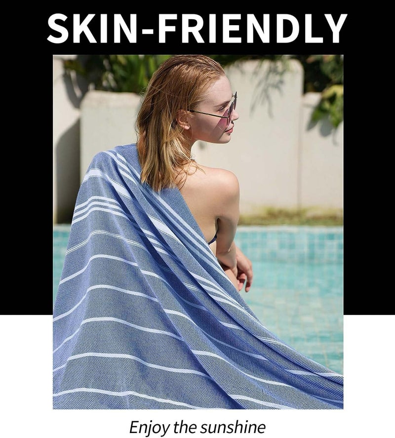 180x180 cm Oversized Beach Towel - Lightweight Cotton Quick Dry Towel for Beach, Bath, Pool, Gym, and Yoga - Image 4