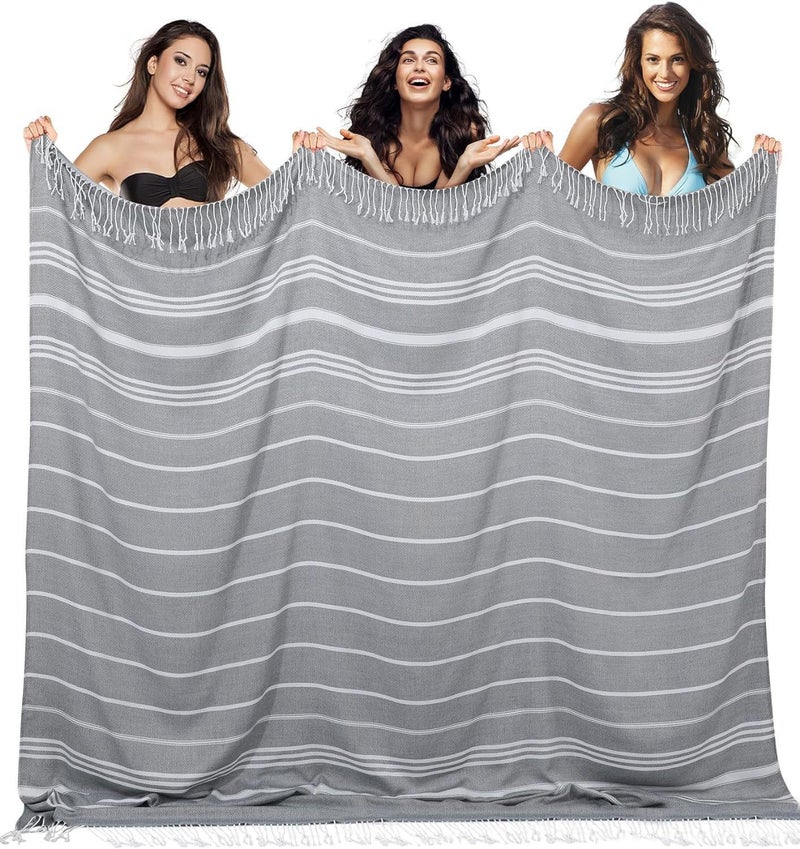 180x180 cm Oversized Beach Towel - Lightweight Cotton Quick Dry Towel for Beach, Bath, Pool, Gym, and Yoga - Image 1