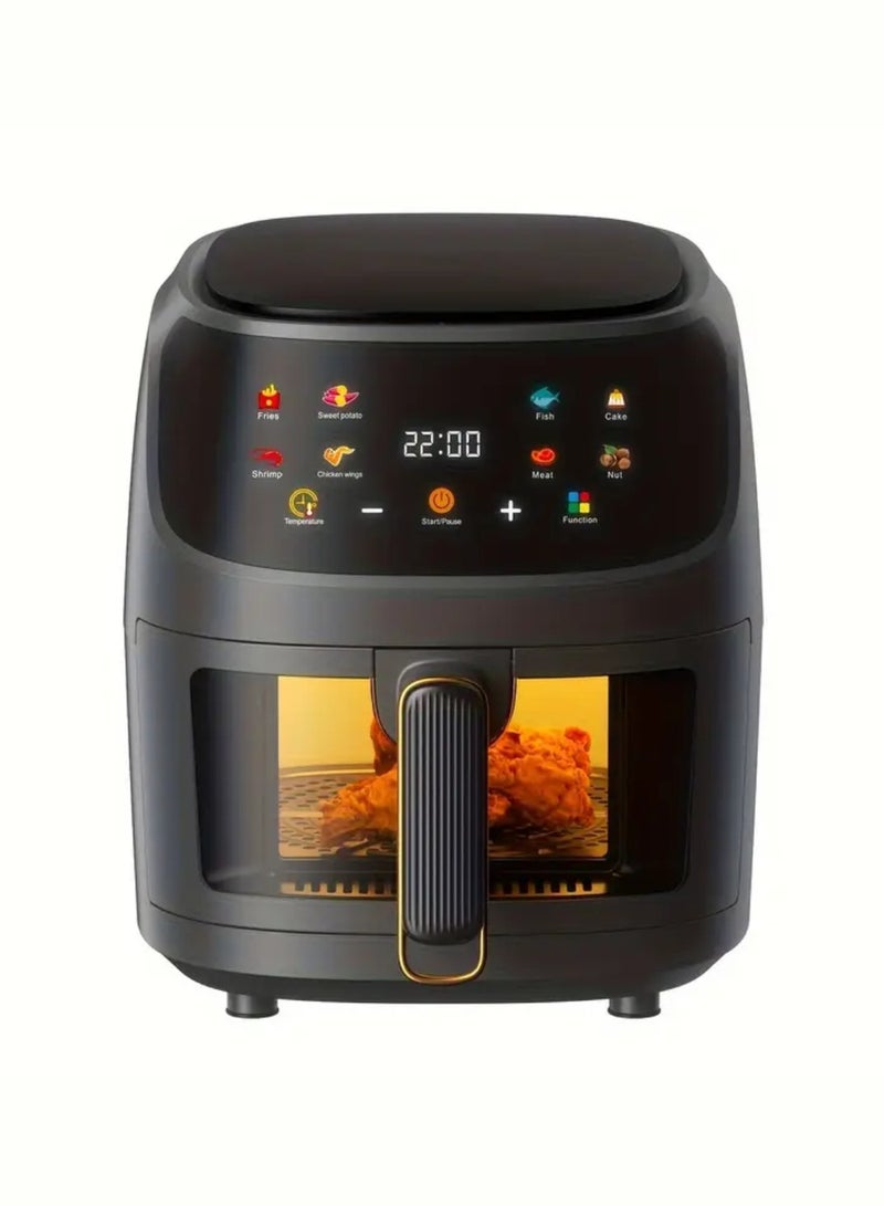 DIGI CORE Air Fryer 6L Capacity With Clear Window & Internal Light Air Fryer 10-in-1 Digital Air Fryer Roast, Bake, Broil, Dehydrate Reheat, Visual Cooking Window Quick & Easy Meals Food Warmer Black - Image 3