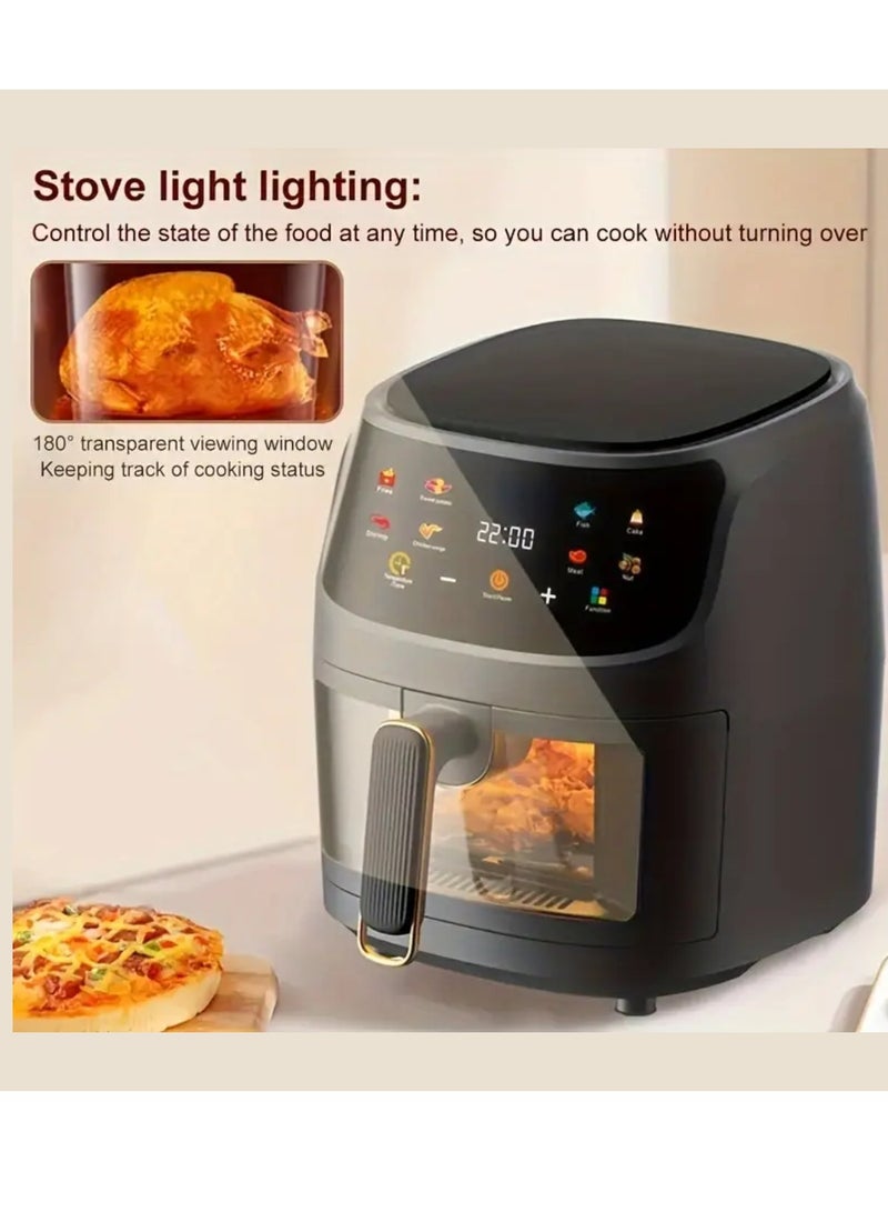 DIGI CORE Air Fryer 6L Capacity With Clear Window & Internal Light Air Fryer 10-in-1 Digital Air Fryer Roast, Bake, Broil, Dehydrate Reheat, Visual Cooking Window Quick & Easy Meals Food Warmer Black - Image 4