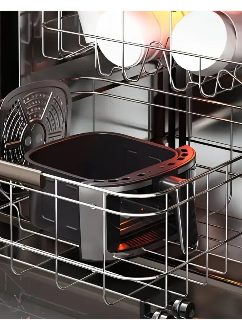 DIGI CORE Air Fryer 6L Capacity With Clear Window & Internal Light Air Fryer 10-in-1 Digital Air Fryer Roast, Bake, Broil, Dehydrate Reheat, Visual Cooking Window Quick & Easy Meals Food Warmer Black - Image 5