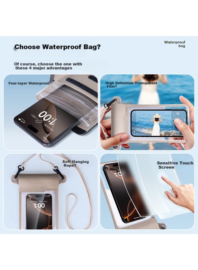 Stiger Lightweight Waterproof Phone Case With Touch Screen, Swimming, Drifting, Hanging Rope, Neck Hanging, Waterproof Case For Hot Springs, Diving, Taking Photos, Delivery Rider Special Rainproof Pro - Image 2