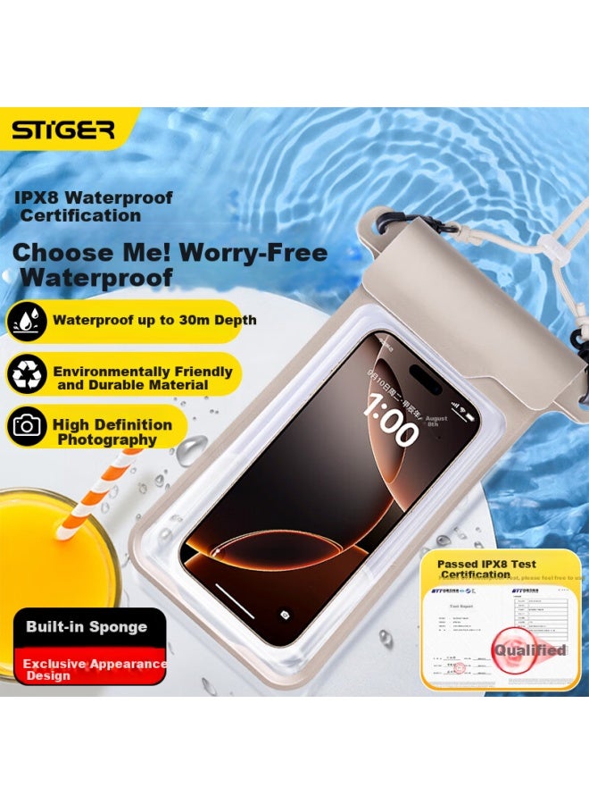 Stiger Lightweight Waterproof Phone Case With Touch Screen, Swimming, Drifting, Hanging Rope, Neck Hanging, Waterproof Case For Hot Springs, Diving, Taking Photos, Delivery Rider Special Rainproof Pro - Image 1