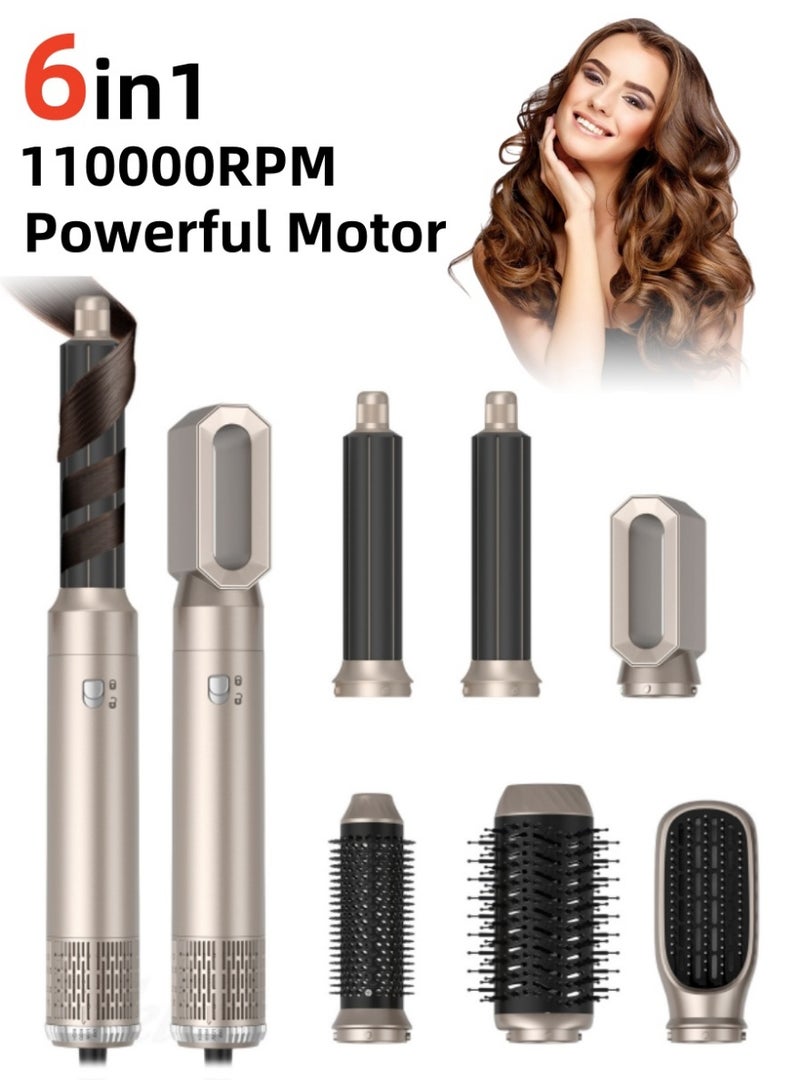 كلارا بارسون مجموعة أدوات تصفيف شعر 6 في 1 متعددة الوظائف احترافية مع فرشاة هواء ساخن ومكواة تجعيد ومستقيم وتقنية أيونية 1000 واط - Image 1