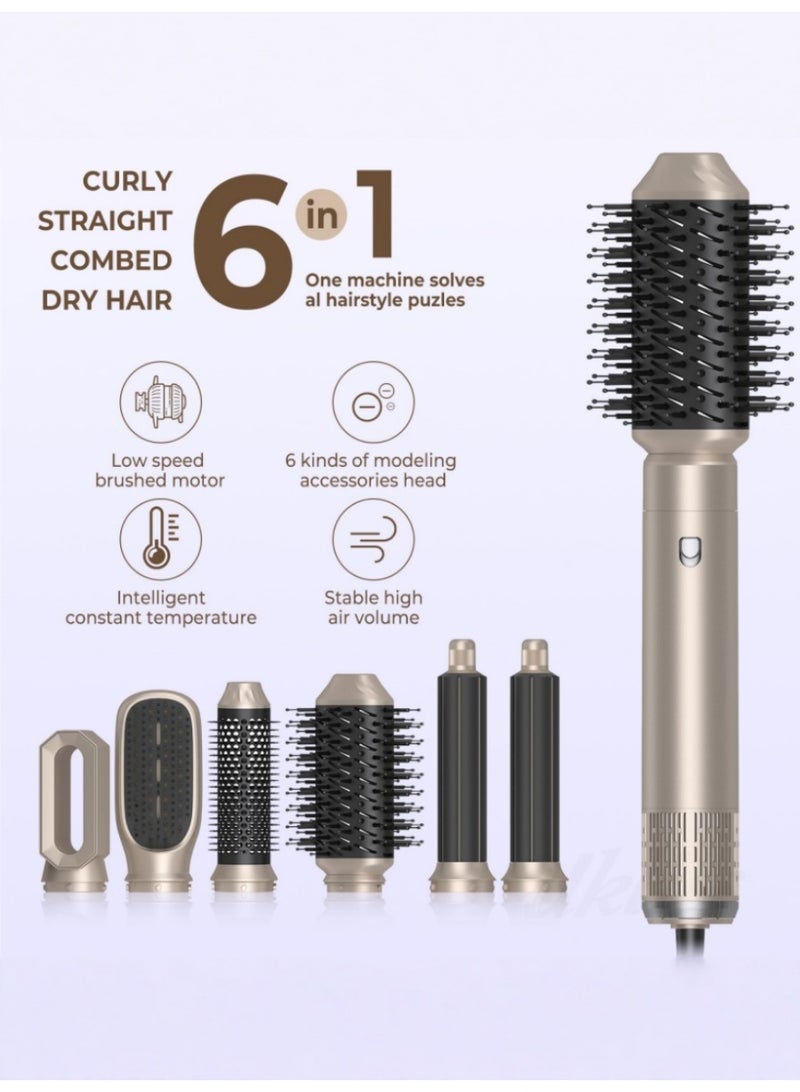 كلارا بارسون مجموعة أدوات تصفيف شعر 6 في 1 متعددة الوظائف احترافية مع فرشاة هواء ساخن ومكواة تجعيد ومستقيم وتقنية أيونية 1000 واط - Image 2