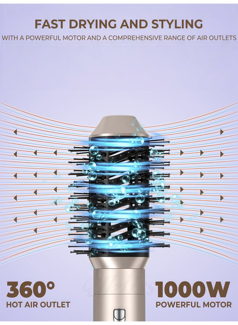 كلارا بارسون مجموعة أدوات تصفيف شعر 6 في 1 متعددة الوظائف احترافية مع فرشاة هواء ساخن ومكواة تجعيد ومستقيم وتقنية أيونية 1000 واط - Image 4