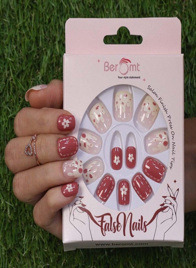 Beromt Press On Nails Set Of Full Fake Nails Salon Ready Finish For Women Professionals - BFN653CN - Image 4