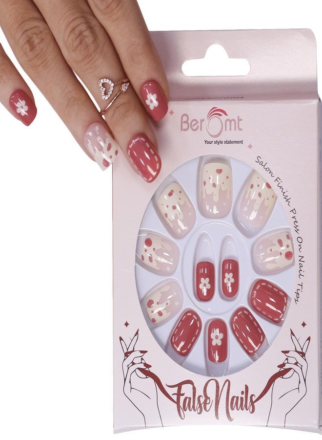Beromt Press On Nails Set Of Full Fake Nails Salon Ready Finish For Women Professionals - BFN653CN - Image 1