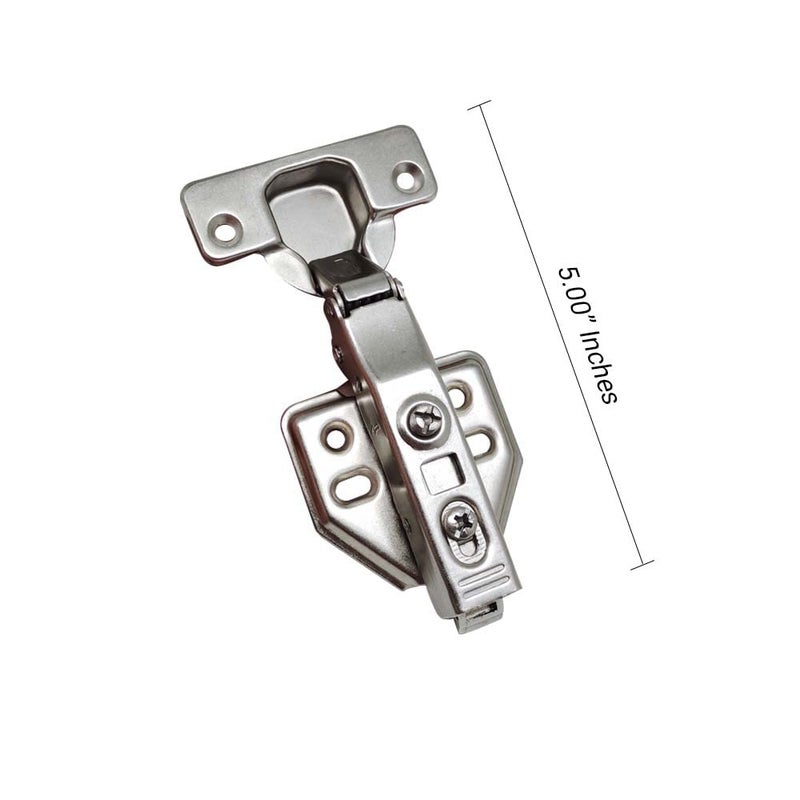 Volo European Style Steel Clip-on Soft Close Concealed Cabinet Hinges, 0 Crank- Full Overlay (Color : Silver) Pack of 3 Pairs - Image 2